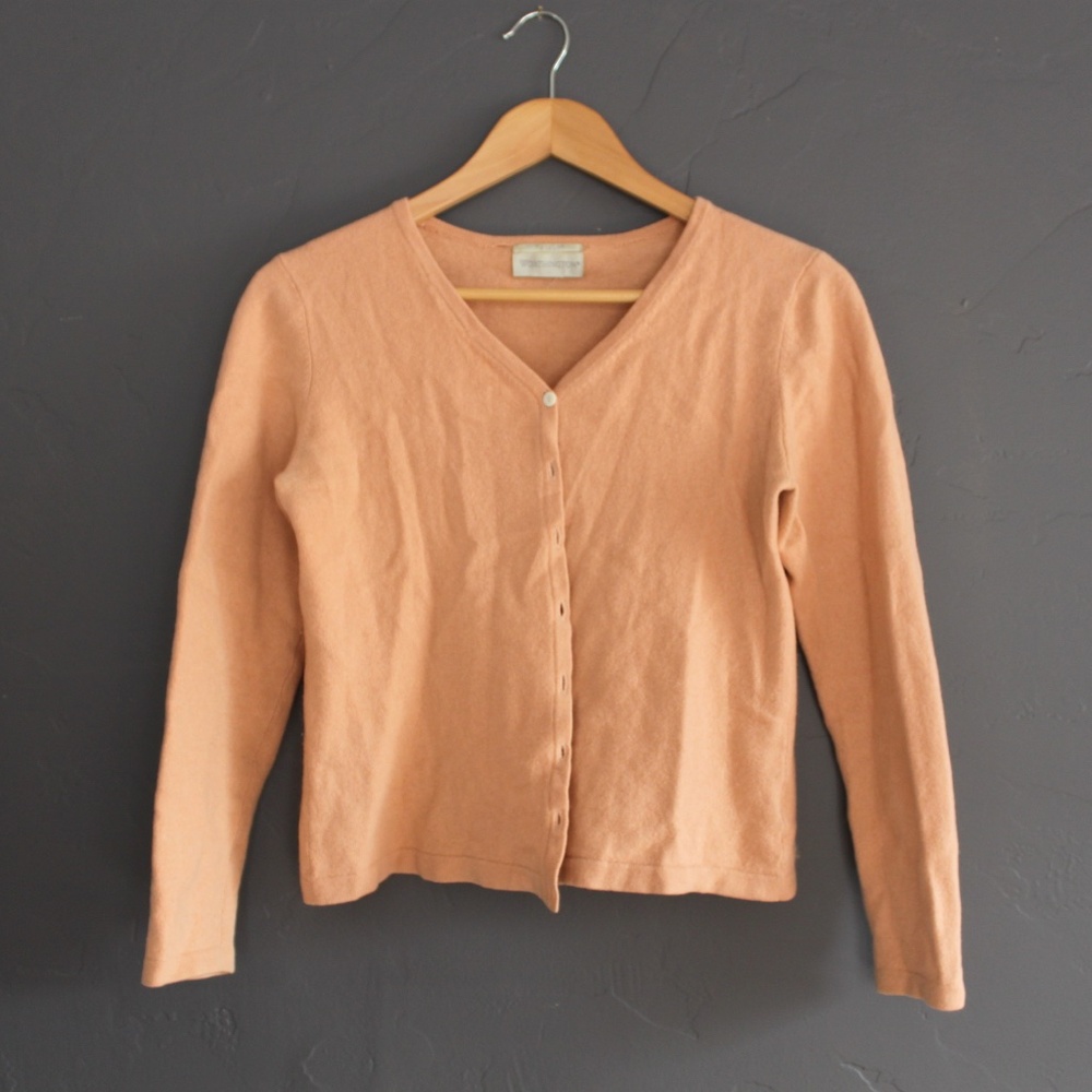 Peach pink cashmere cardigan